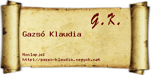Gazsó Klaudia névjegykártya