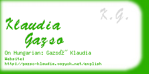 klaudia gazso business card
